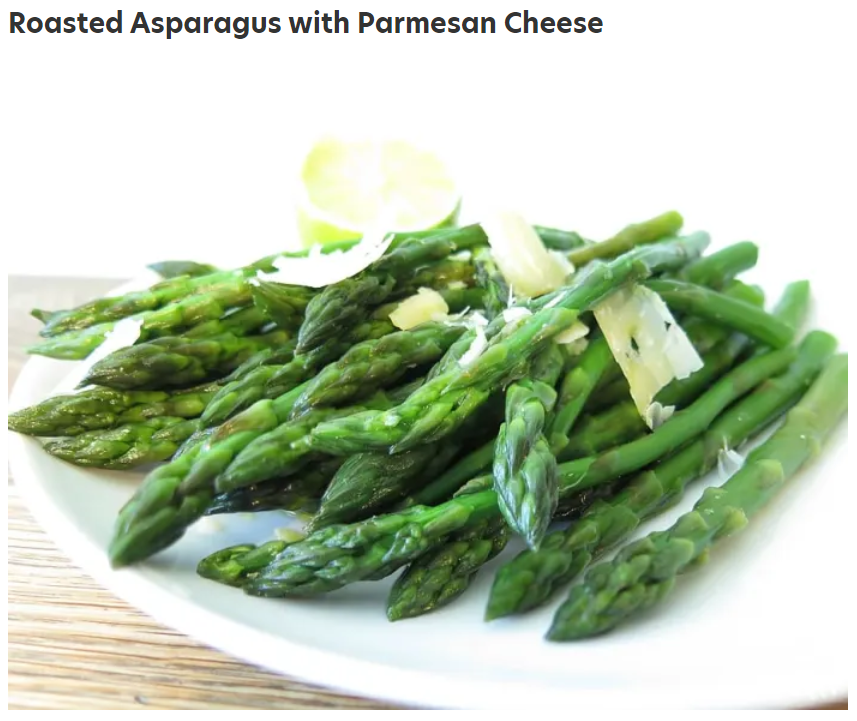 Roasted asparagus with parmesan cheese